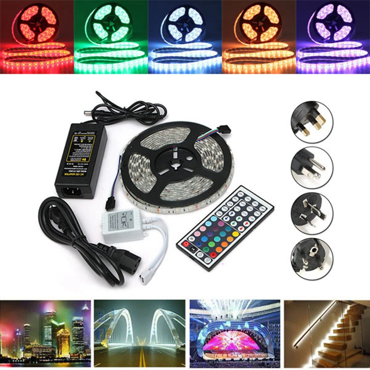 SMD5050 Waterproof 5m 300leds RGB Led Strip Flexible Light 44key Remote Controller 12V 5A Transformer Christmas Home Decoration
SMD5050 Waterproof 5m 300leds RGB Led Strip Flexible Light 44key Remote Controller 12V 5A Transformer Christmas Home Decoration