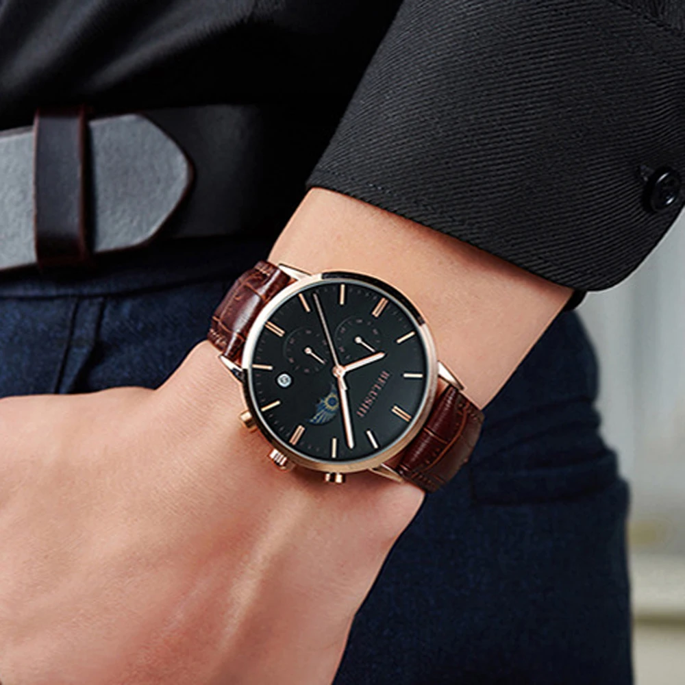 Mens Watches Top Brand Luxury Leather Watch Multifunctional Chronograph Sport Watch Male Clock Business Watch Men Reloj Hombre
Mens Watches Top Brand Luxury Leather Watch Multifunctional Chronograph Sport Watch Male Clock Business Watch Men Reloj Hombre