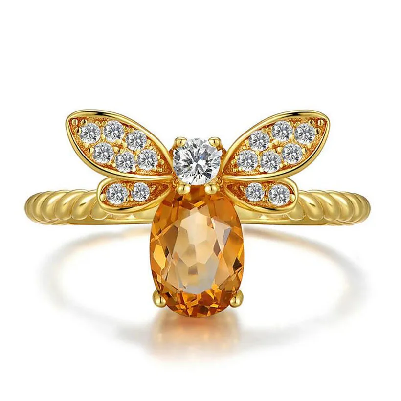 Fashion Simple Gold Color Yellow Crystal Zirconia Cute Animal Bees Open Ring For Girls Women Party Adjustable Ring Jewelry R454
Fashion Simple Gold Color Yellow Crystal Zirconia Cute Animal Bees Open Ring For Girls Women Party Adjustable Ring Jewelry R454