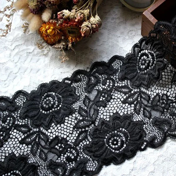 10yards/lot 15cm White Black Flower Elastic Lace Fabric Wedding Bride Dress Sewing Garment Accessories French stretch lace trim
10yards/lot 15cm White Black Flower Elastic Lace Fabric Wedding Bride Dress Sewing Garment Accessories French stretch lace trim