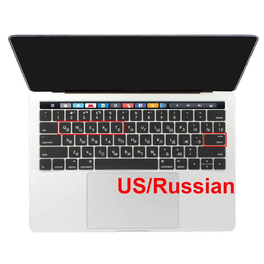 Силиконовая Защитная крышка для клавиатуры MacBook 13 15 A2159A1989 A1706 A1707 a90.|keyboard cover|us keyboard