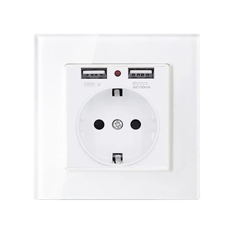 2019 Germany Wall Power Socket Grounded 16A EU Standard Electrical Outlet With 2100mA Dual USB Charger Port for Mobile
2019 Germany Wall Power Socket Grounded 16A EU Standard Electrical Outlet With 2100mA Dual USB Charger Port for Mobile