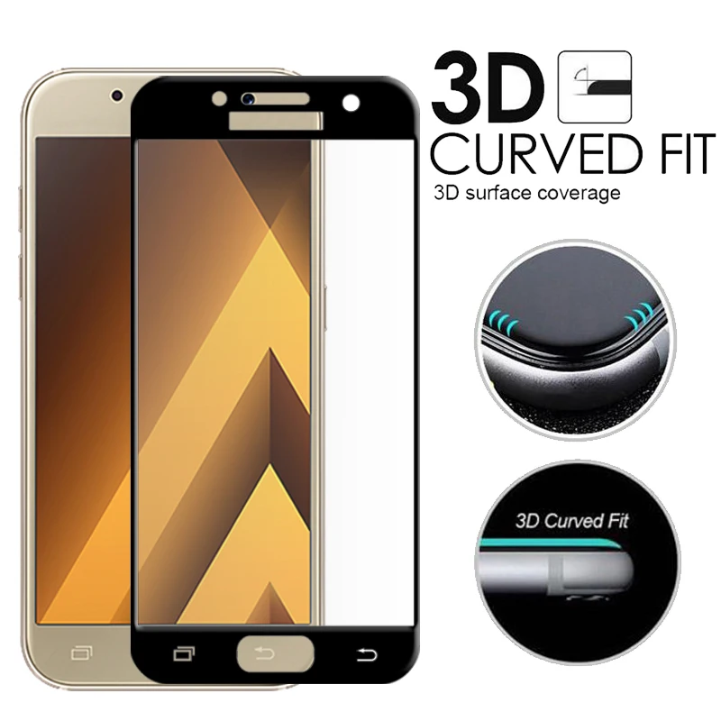 Для Samsung Galaxy A7 2017 закаленное стекло 3D полное покрытие экрана Взрывозащищенная