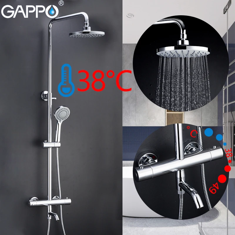 GAPPO Shower Faucets bathroom thermostatic shower faucet bath shower mixer set waterfall rain shower head set bathtub faucet tap
GAPPO Shower Faucets bathroom thermostatic shower faucet bath shower mixer set waterfall rain shower head set bathtub faucet tap