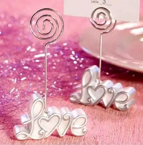 

Ivory Love Wedding Party Table Place Card Number Name Holders Clips Cafes Table Photo Menu Holder Clip decorations