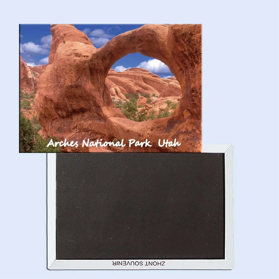 Tourist Souvenirs,Fridge Magnetic,Exquisite Gift 24539, Double O Arch, Arches National Park, Utah