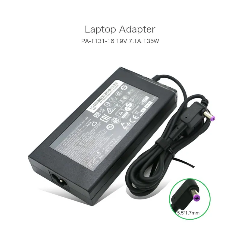 19V 7.1A 135W 5.5*1.7mm Laptop Adapter for Acer Aspire V17 Nitro VN7-792G-59CL PA-1131-16 ADP-135KB T PA-1131-05 Power Supply
19V 7.1A 135W 5.5*1.7mm Laptop Adapter for Acer Aspire V17 Nitro VN7-792G-59CL PA-1131-16 ADP-135KB T PA-1131-05 Power Supply