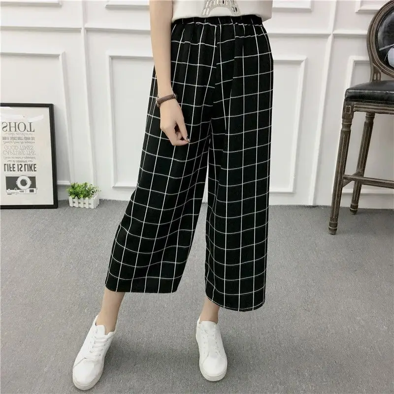 Women New Summer Wide Leg Pants Casual Loose High Elastic Waist Harem Pants Loose Belt Striped Elasticated Trousers
Women New Summer Wide Leg Pants Casual Loose High Elastic Waist Harem Pants Loose Belt Striped Elasticated Trousers