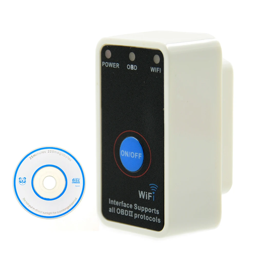 Super Mini ELM327 Wifi ELM 327 2016 Новый Белый OBD2 OBD ii CAN BUS диагностический инструмент +