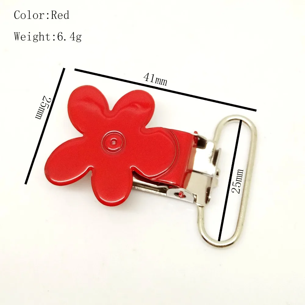 100pcs per lot new suspender clips flower shaped pacifier clips wholesale enamel metal clips red color
100pcs per lot new suspender clips flower shaped pacifier clips wholesale enamel metal clips red color