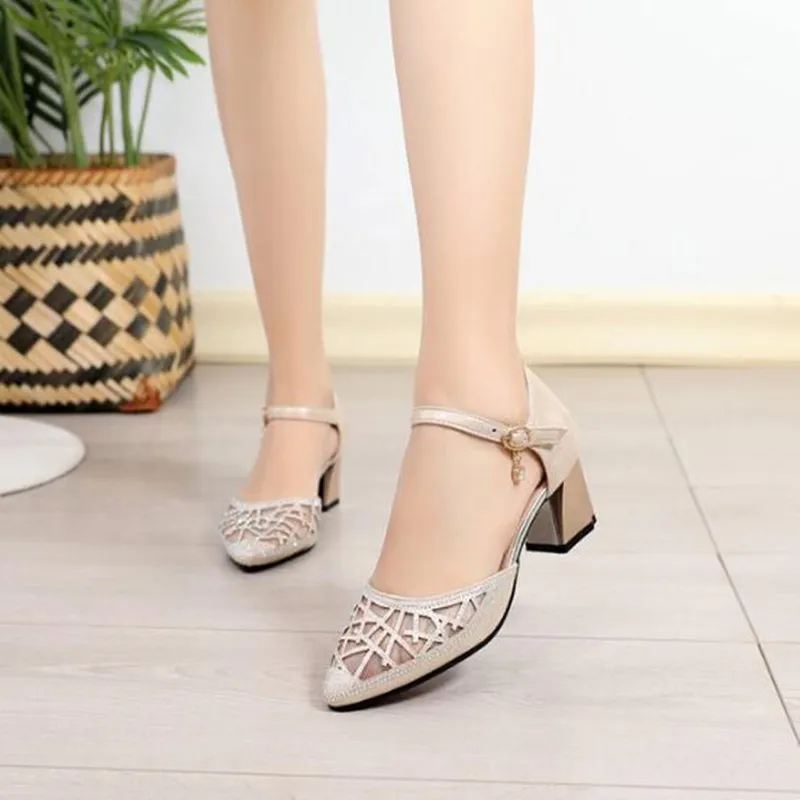 2019 New Pointed Sheepskin Mesh Rhinestone Shoes Woman Fashion Sandals Thick with High Heels Summer Women Sandals
2019 New Pointed Sheepskin Mesh Rhinestone Shoes Woman Fashion Sandals Thick with High Heels Summer Women Sandals
