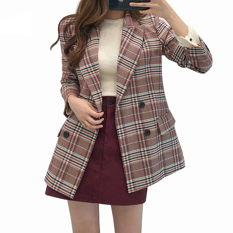 2020 New Autumn Winter Plaid Korean Women's Jacket Retro Slim Women's Blazer Long Sleeve Blaser Feminino Coat
2020 New Autumn Winter Plaid Korean Women's Jacket Retro Slim Women's Blazer Long Sleeve Blaser Feminino Coat