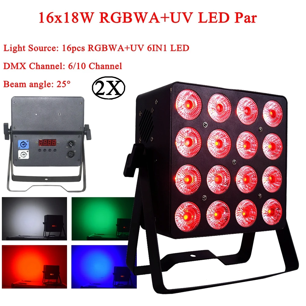2Pcs/Lot LED Par 16x18W RGBWA-UV 6IN1 DJ Stage Light LED DMX Wash Light Stage Lighting Master-Slave Sound Discoteca Equipment
2Pcs/Lot LED Par 16x18W RGBWA-UV 6IN1 DJ Stage Light LED DMX Wash Light Stage Lighting Master-Slave Sound Discoteca Equipment