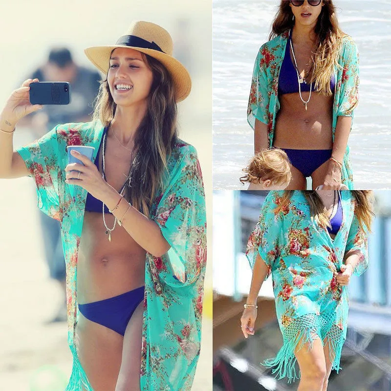 2018 New Summer Beach Cover Up Floral Printing Bikini 3 Style Bathing Suit Cover Up Beachwear Tassel Trim Swimsuit Coverup Dress
2018 New Summer Beach Cover Up Floral Printing Bikini 3 Style Bathing Suit Cover Up Beachwear Tassel Trim Swimsuit Coverup Dress