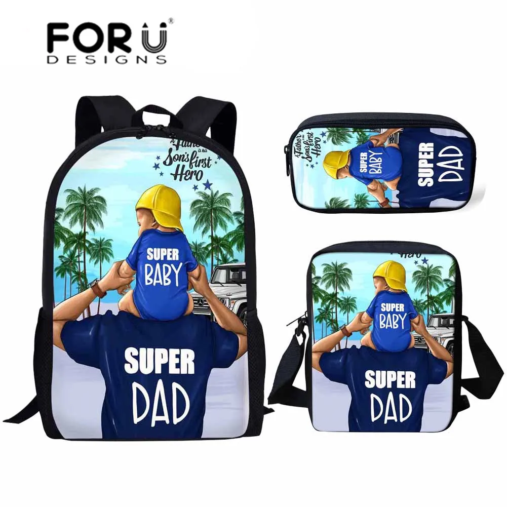 FORUDESIGNS Women Backpacks Super Dad&Baby Printing Shoulder Bagpack Children 3pcs/set School Backpack Girls School Rucksack
FORUDESIGNS Women Backpacks Super Dad&Baby Printing Shoulder Bagpack Children 3pcs/set School Backpack Girls School Rucksack