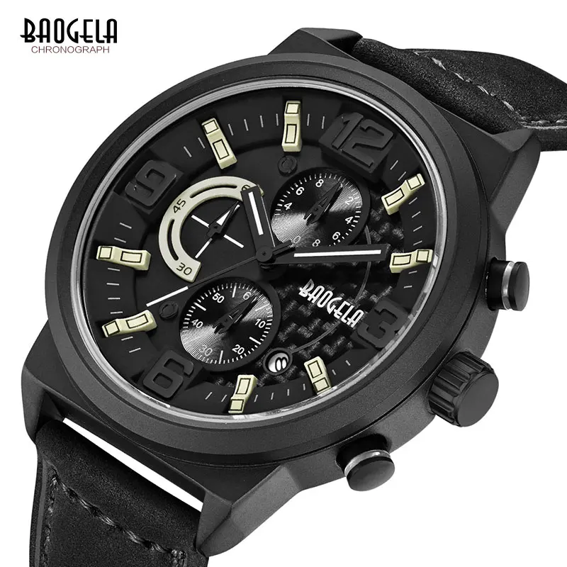 BAOGELA Men's Black Sports Quartz Watches Fashion Casual Chronograph Analogue Display Wrist Watch for Man Luminous 1709Black
BAOGELA Men's Black Sports Quartz Watches Fashion Casual Chronograph Analogue Display Wrist Watch for Man Luminous 1709Black
