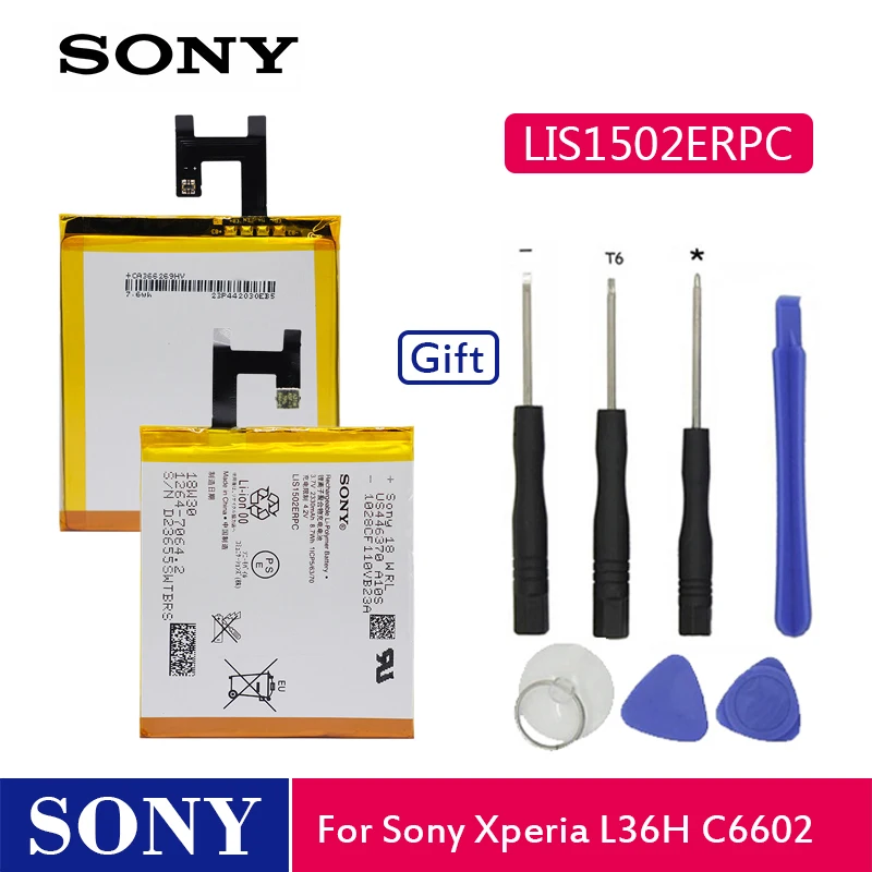 Оригинальный аккумулятор для телефона Sony LIS1502ERPC Xperia Z L36h L36i c6602 SO 02E C6603 S39H 2330mAh