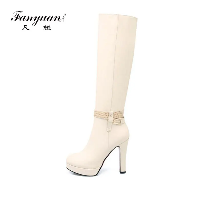 fanyuan New Women Knee High Boots Metal Buckle Fur Warm Shoes Women Sexy High Heels Winter Boots Platform Shoes Size 33-43
fanyuan New Women Knee High Boots Metal Buckle Fur Warm Shoes Women Sexy High Heels Winter Boots Platform Shoes Size 33-43