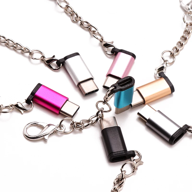 Микро usb type-C мобильный телефон мини зарядное устройство адаптер с брелок для samsung