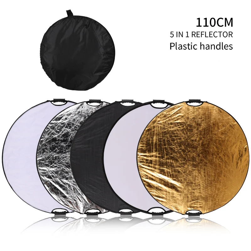 43' 110cm 5 in 1 Portable Collapsible Round Handhold Light Reflector ,Flash Accessories for Photography Studio with Carrying Bag
43' 110cm 5 in 1 Portable Collapsible Round Handhold Light Reflector ,Flash Accessories for Photography Studio with Carrying Bag