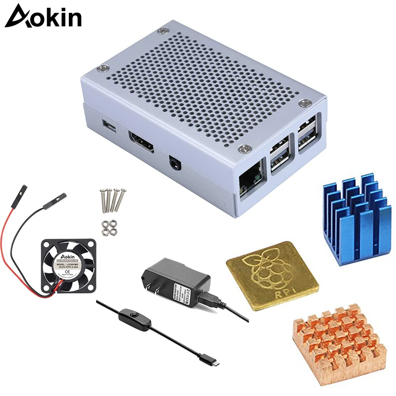 Raspberry Pi case fan heatsink power supply for Raspberry pi case with fan aluminum heat sink for Raspberry Pi 3 Model B+
Raspberry Pi case fan heatsink power supply for Raspberry pi case with fan aluminum heat sink for Raspberry Pi 3 Model B+
