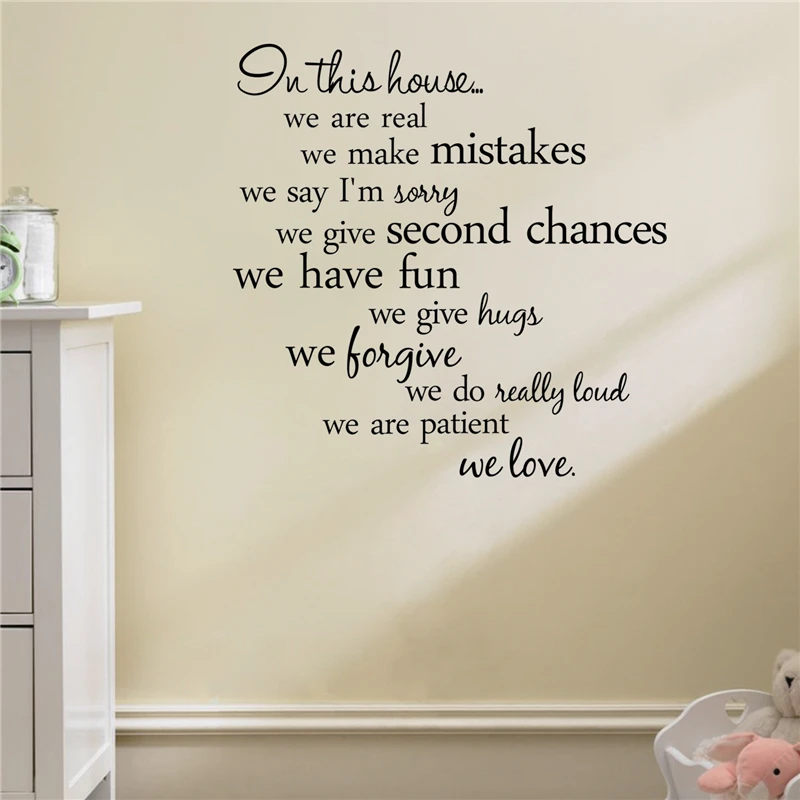 In this house we are real Home Decal Family Vinyl Wall Sticker Quotes Lettering Words Living Room Backdrop Decorative Decor
In this house we are real Home Decal Family Vinyl Wall Sticker Quotes Lettering Words Living Room Backdrop Decorative Decor