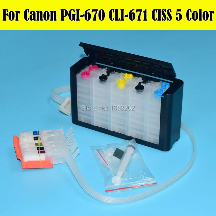 5 цветов PGI-670 CLI-671 СНПЧ Системы для Canon PIXMA MG5760 MG6860 комплект для принтера с микросхема автоматического сброса
5 цветов PGI-670 CLI-671 СНПЧ Системы для Canon PIXMA MG5760 MG6860 комплект для принтера с микросхема автоматического сброса