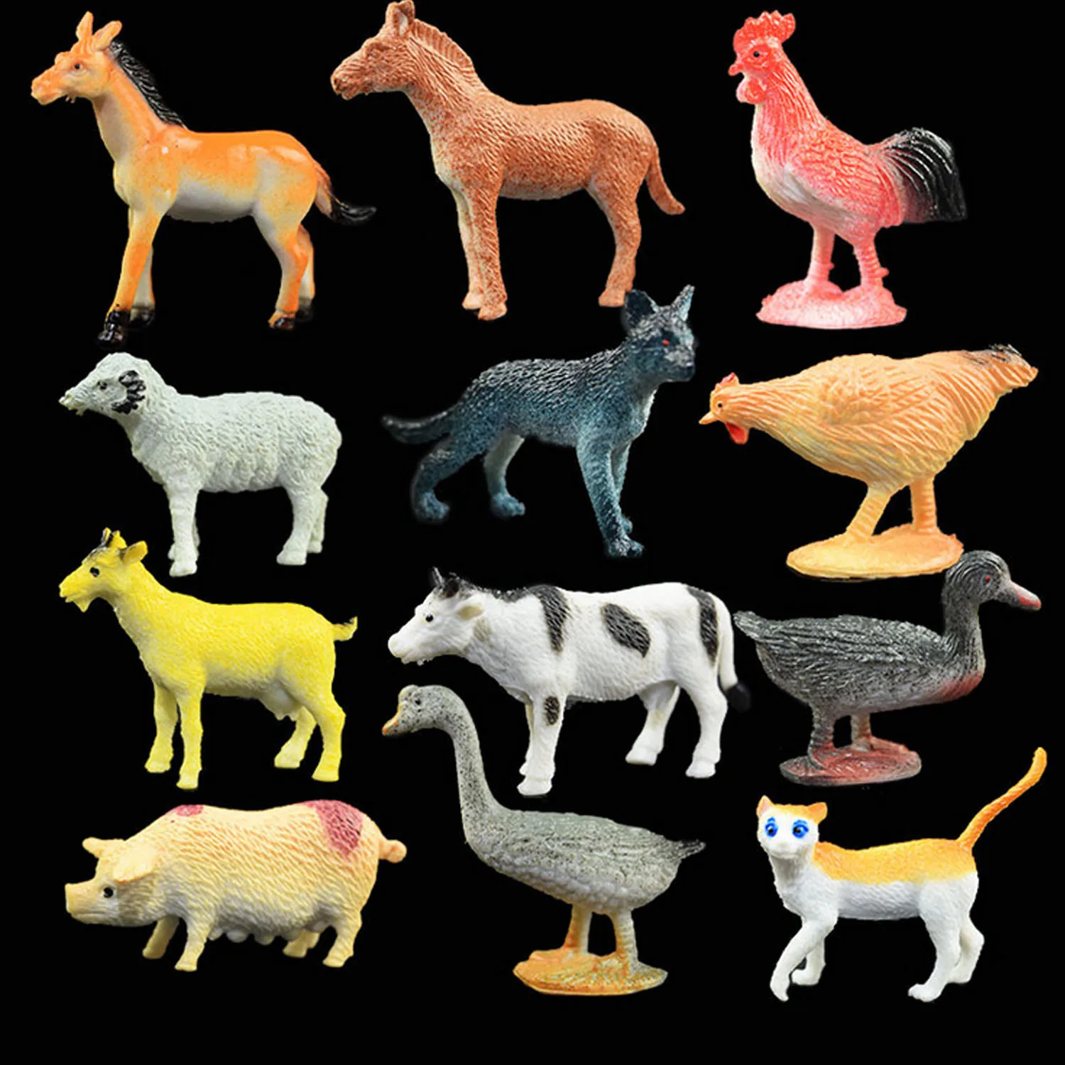 Kids Children 12PCS Mini Plastics Simulation Farm Animals Horse Sheep Pig Duck Cow Models Collection children Educational Toys
Kids Children 12PCS Mini Plastics Simulation Farm Animals Horse Sheep Pig Duck Cow Models Collection children Educational Toys