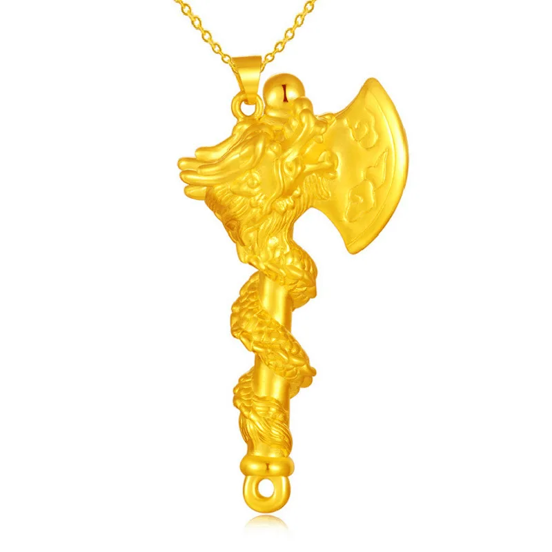2018 New Domineering Vietnam Alluvial Gold Coiled Dragon Axe Pendant Men's Necklace Jewelry
2018 New Domineering Vietnam Alluvial Gold Coiled Dragon Axe Pendant Men's Necklace Jewelry