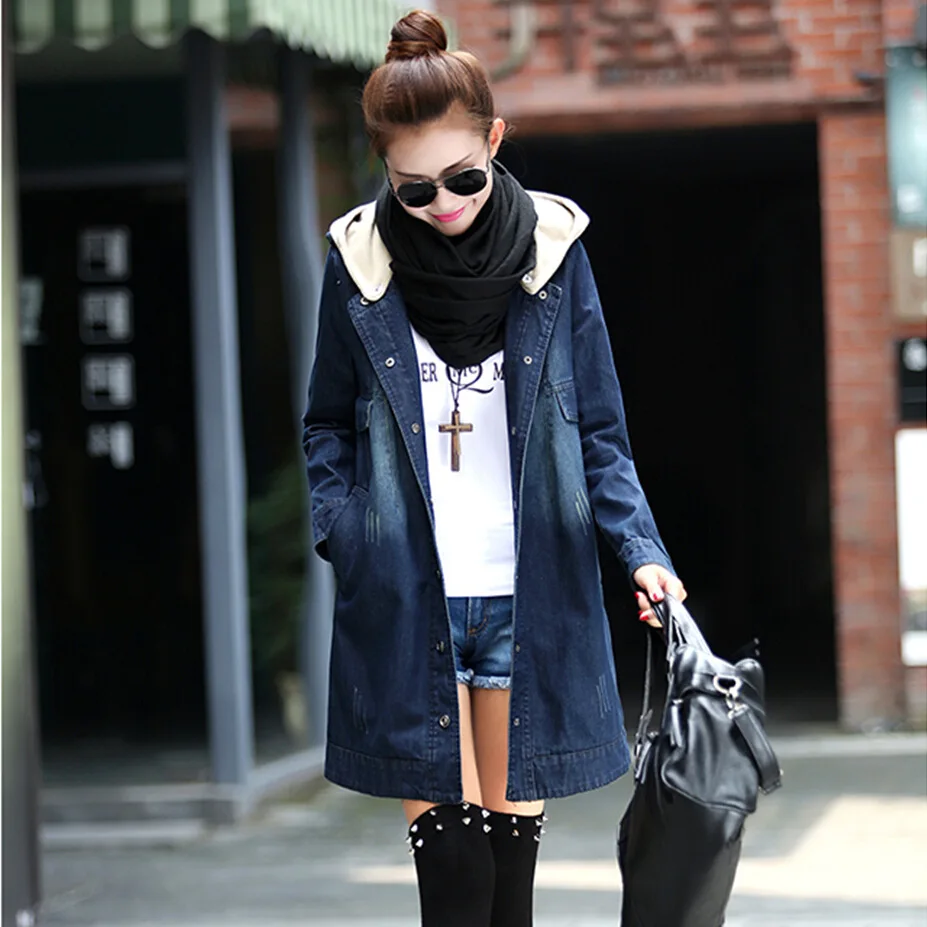 Ladies Hole Plus Size Women Jackets Womens Denim Jacket Long Sleeve Hooded high quality Coats Autumn Jeans Jacket
Ladies Hole Plus Size Women Jackets Womens Denim Jacket Long Sleeve Hooded high quality Coats Autumn Jeans Jacket