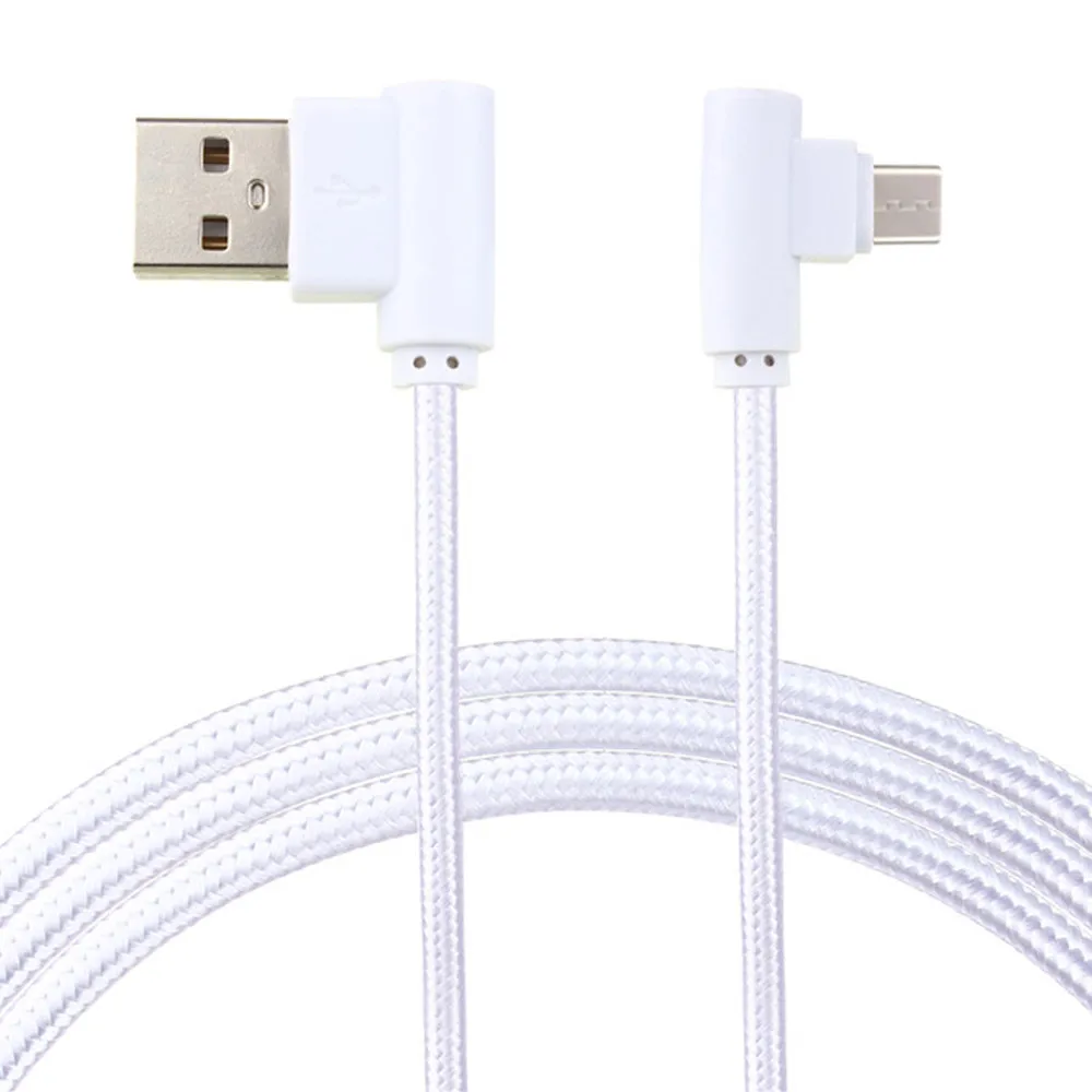 2018 нейлоновый Плетеный Micro USB 90 градусов прямоугольный 2 а кабель для быстрой