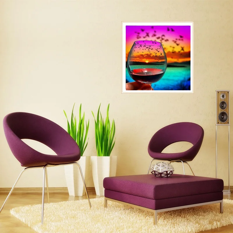 5D diamond painting wine glass landscape combination round diamond full drill sunrise seaside beach reflection diamond embroider
5D diamond painting wine glass landscape combination round diamond full drill sunrise seaside beach reflection diamond embroider