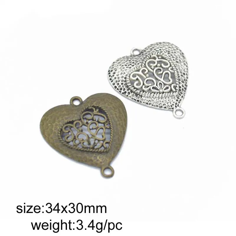 30pcs 34x30mm Alloy Retro Double Hanging Hollow Heart In Heart Charm Pendant Jewelry Findings Accessories
30pcs 34x30mm Alloy Retro Double Hanging Hollow Heart In Heart Charm Pendant Jewelry Findings Accessories