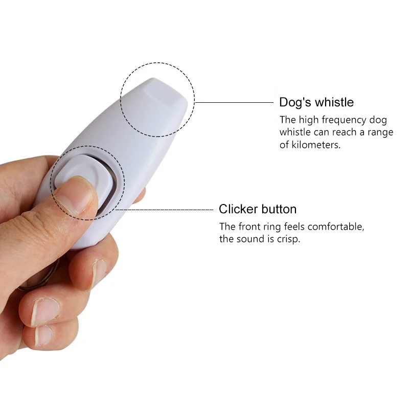 Hot Sale!Combo Dog Clicker & Whistle - Training,Pet Trainer Click Puppy With Guide,With Key Ring QJ888
