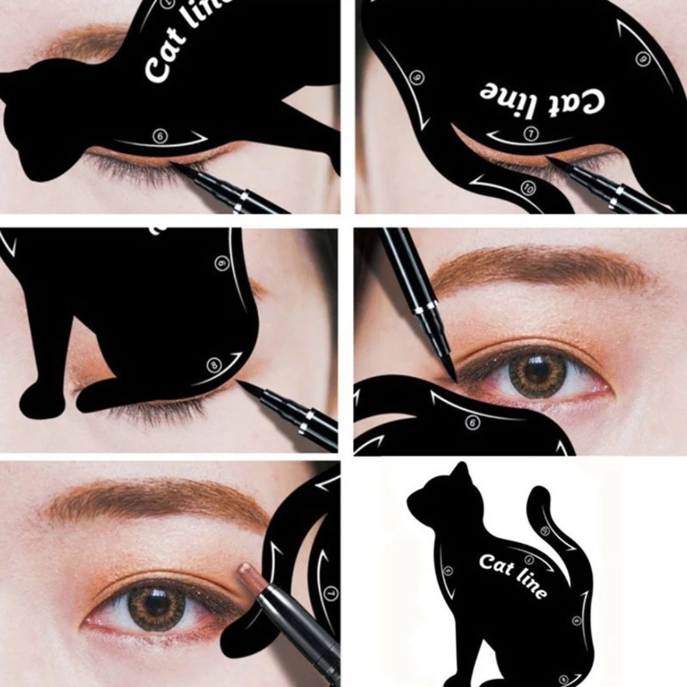 Косметический инструмент 1 парт/лот трафареты кошачьей линии макияж глаз