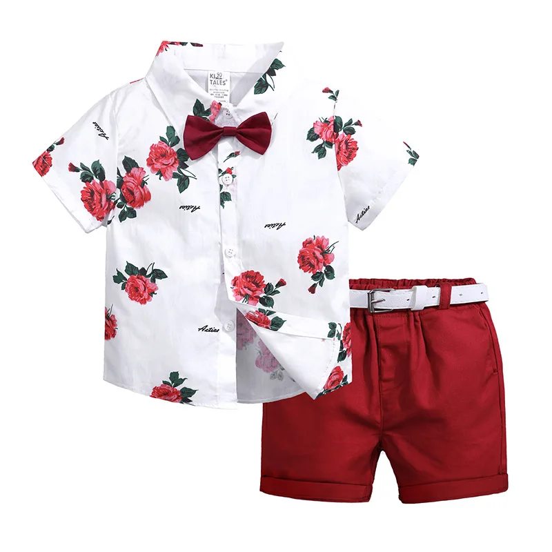 Baby Boy Summer Children Clothing Set 2019 Boy Clothes Kid Girl Short Sleeves Flower Rose Print Shirt+Shorts 2pcs Suit With Belt
Baby Boy Summer Children Clothing Set 2019 Boy Clothes Kid Girl Short Sleeves Flower Rose Print Shirt+Shorts 2pcs Suit With Belt