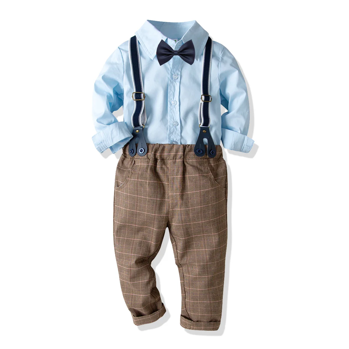 Boy's Clothing Set 1-8 Y Spring Autumn Solid Shirt & Elastic Long Bib Pant & Bow Tie Kids Cotton Fashion Gentleman Shirt Suits
Boy's Clothing Set 1-8 Y Spring Autumn Solid Shirt & Elastic Long Bib Pant & Bow Tie Kids Cotton Fashion Gentleman Shirt Suits