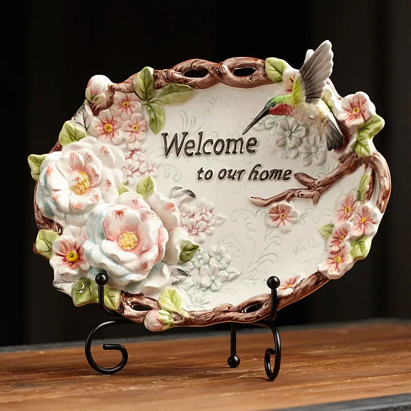 Hummingbird rose decorative dis wall decorative craft ceramic elliptic hanging dish, wall hanging wall decoration hanging deco
Hummingbird rose decorative dis wall decorative craft ceramic elliptic hanging dish, wall hanging wall decoration hanging deco
