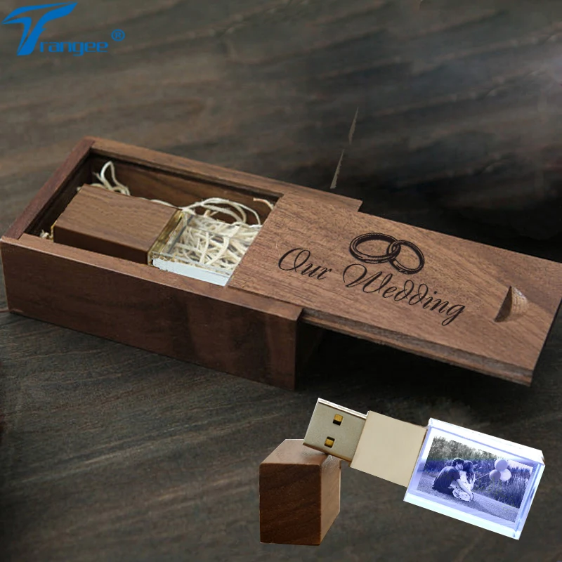 USB флеш накопитель с деревянным кристаллом персонализированные фотографии 4 ГБ 8