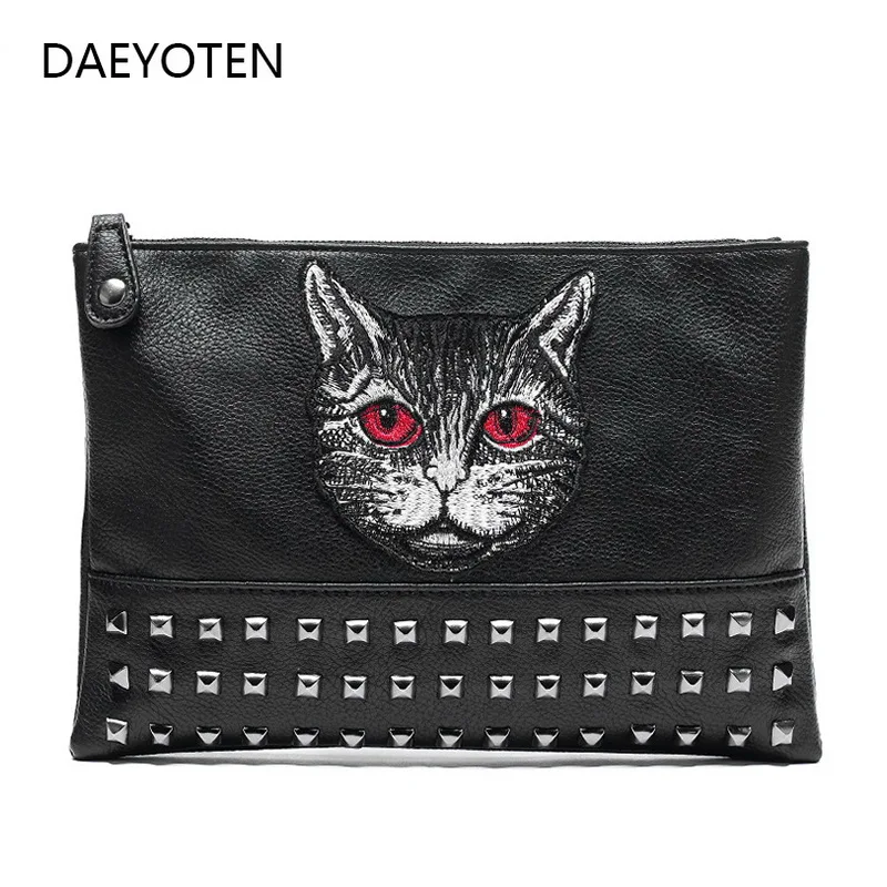 DAEYOTEN Embroide Cat Pattern Shoulder Bag Men Clutch Bag Men‘s Soft Leather Designer Rivet Envelope Bag Sac A Main ZM0216
DAEYOTEN Embroide Cat Pattern Shoulder Bag Men Clutch Bag Men‘s Soft Leather Designer Rivet Envelope Bag Sac A Main ZM0216