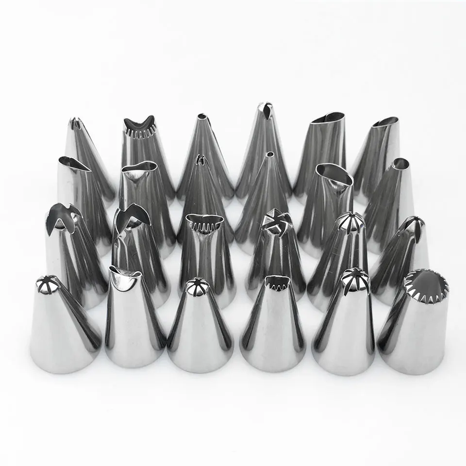 24Pcs/Lot Cake Decorating Nozzles Stainless Steel Pastry Icing Piping Tips Sets Cream Confectionery DIY Baking Tool Accessories
24Pcs/Lot Cake Decorating Nozzles Stainless Steel Pastry Icing Piping Tips Sets Cream Confectionery DIY Baking Tool Accessories