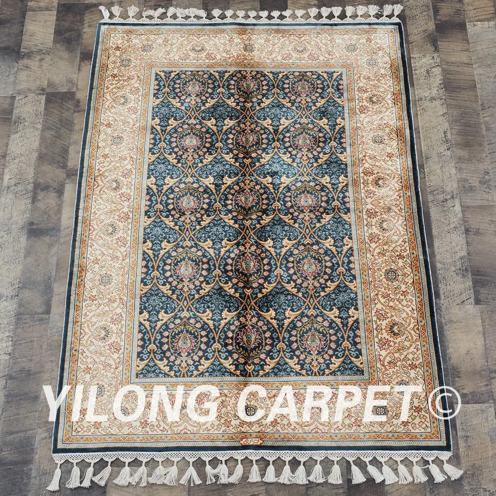 Yilong 3,5 'x 5,2' синий ковер ручной работы, Шелковый античный персидский ковер (CQG01A3.5x5.2)
Yilong 3,5 'x 5,2' синий ковер ручной работы, Шелковый античный персидский ковер (CQG01A3.5x5.2)