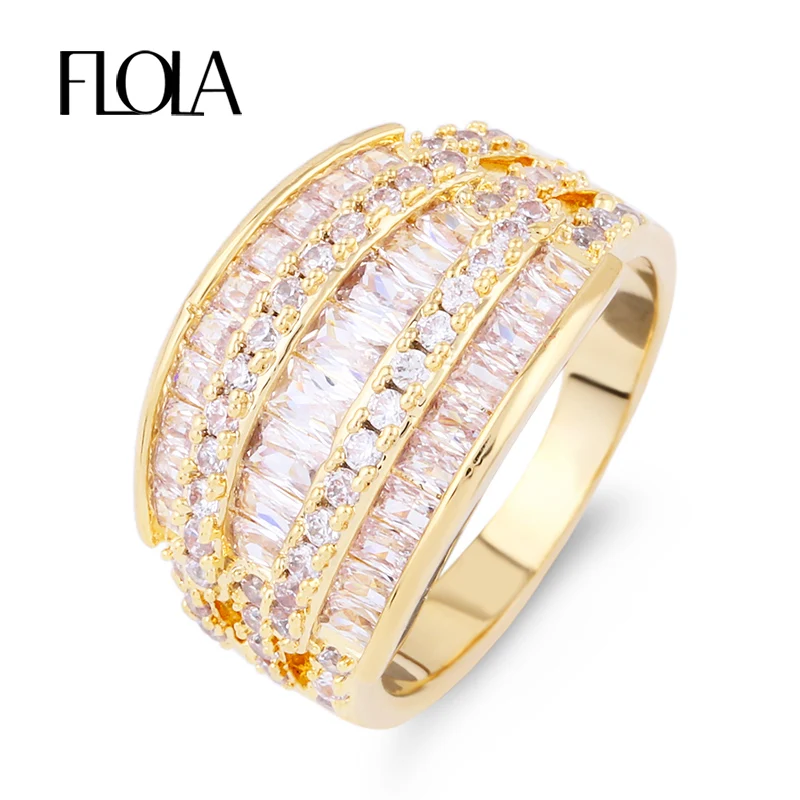 Женское Обручальное Кольцо FLOLA Marquise обручальное кольцо с 3 рядами ювелирное