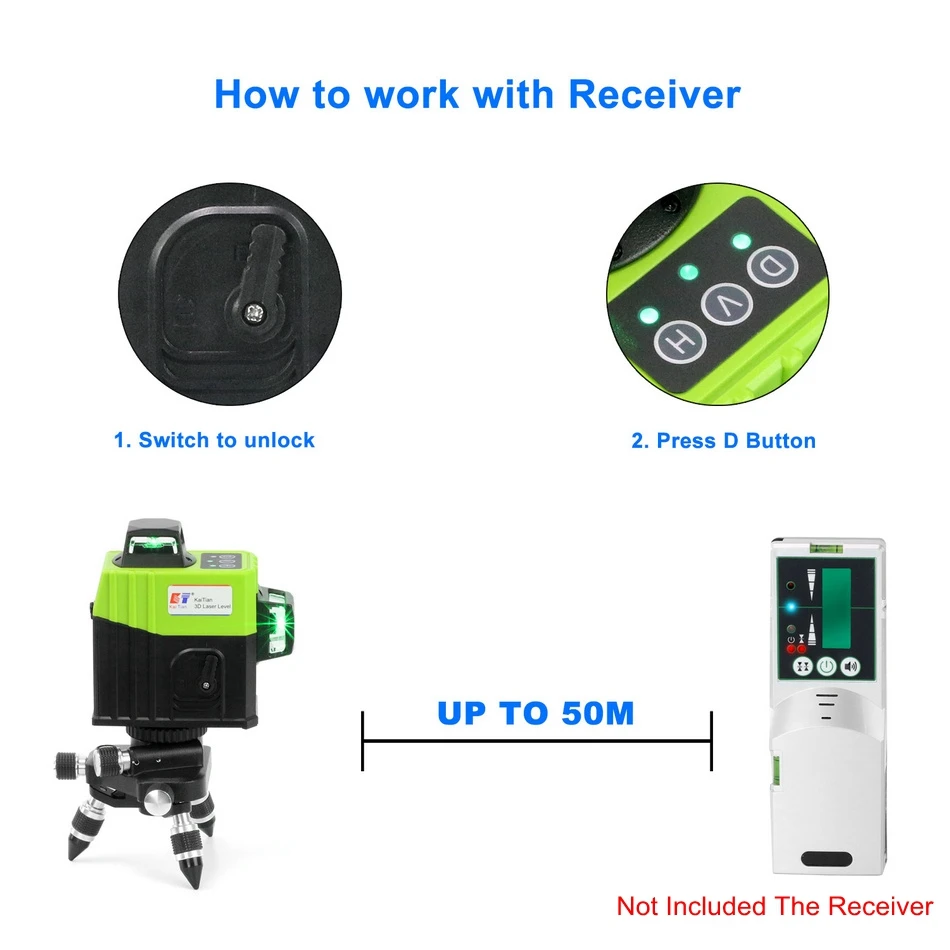 KaiTian Laser Level Tripod 12Lines 3D Level Self-Leveling 360 Horizontal&Vertical Cross Super Powerful Green Laser Level Battery
KaiTian Laser Level Tripod 12Lines 3D Level Self-Leveling 360 Horizontal&Vertical Cross Super Powerful Green Laser Level Battery