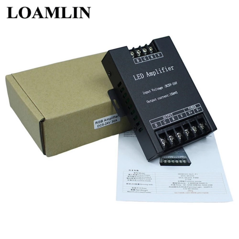 LED RGB Amplifier Controller DC5V-24V 30A 360W Signal Repeater For 3528 5630 5050 RGB LED Strip
LED RGB Amplifier Controller DC5V-24V 30A 360W Signal Repeater For 3528 5630 5050 RGB LED Strip
