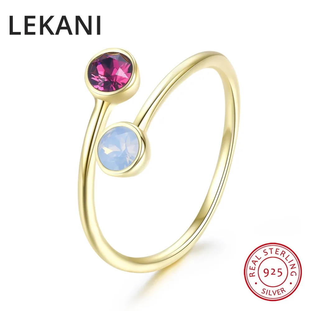 Женские круглые открытые кольца с изменяемыми размерами LEKANI свадебные украшения