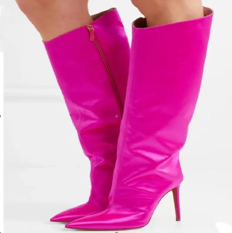 Hot Fashion All Kinds Of Colours Split Leather Shoes Knee-High Pointed-Toe shoes Thin Heels Metal Decoration Women's Boots
Hot Fashion All Kinds Of Colours Split Leather Shoes Knee-High Pointed-Toe shoes Thin Heels Metal Decoration Women's Boots