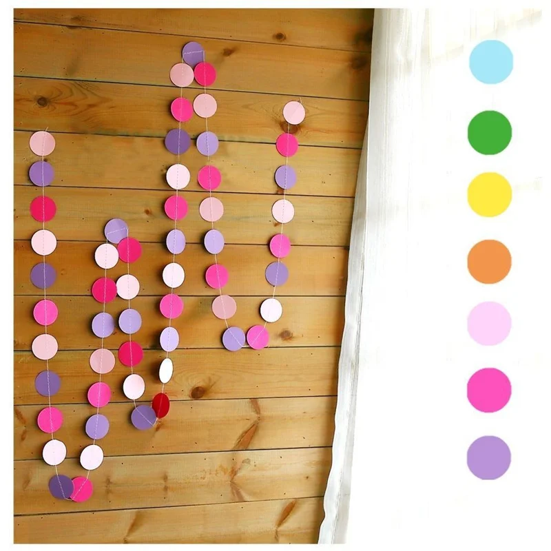 5 sets! 4m length Colorful round Shape String Chain curtain wall hanging Paper garland for Wedding baby shower ornaments
5 sets! 4m length Colorful round Shape String Chain curtain wall hanging Paper garland for Wedding baby shower ornaments