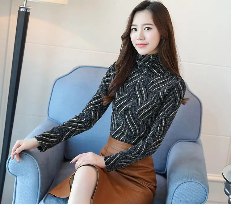 WinterThick Velvet Women T-shirt lining warm Pullover High Neck Long sleeve Printed Female Thick Turtleneck Top
WinterThick Velvet Women T-shirt lining warm Pullover High Neck Long sleeve Printed Female Thick Turtleneck Top