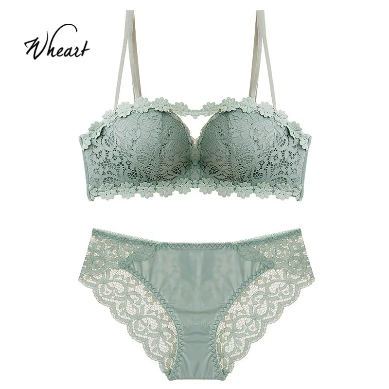 Wasteheart Women Green Lace Convertible Straps Padded Bra Wireless Cotton Panties Push Up Bra Set Underwear Sexy Lingerie Set
Wasteheart Women Green Lace Convertible Straps Padded Bra Wireless Cotton Panties Push Up Bra Set Underwear Sexy Lingerie Set